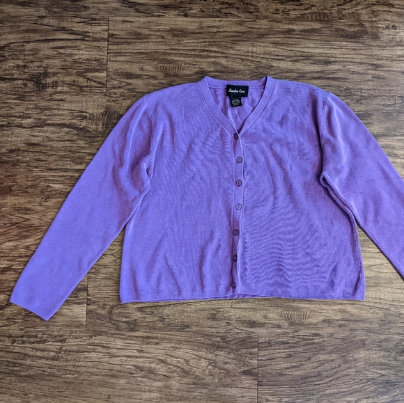 Sandra King Silk Cropped Cardigan Sweater - Picture 7 of 8